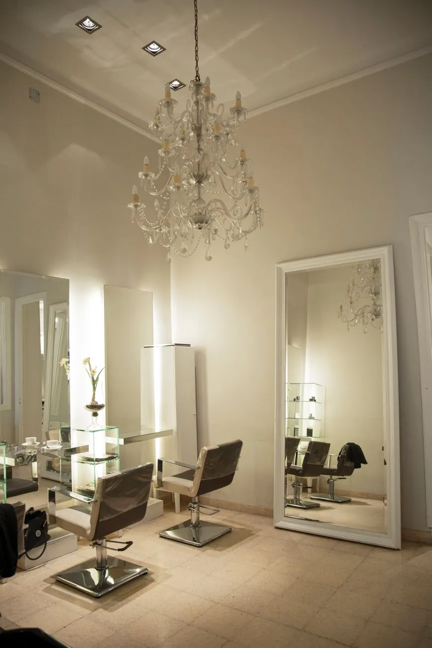 modern hair salon interior natural light